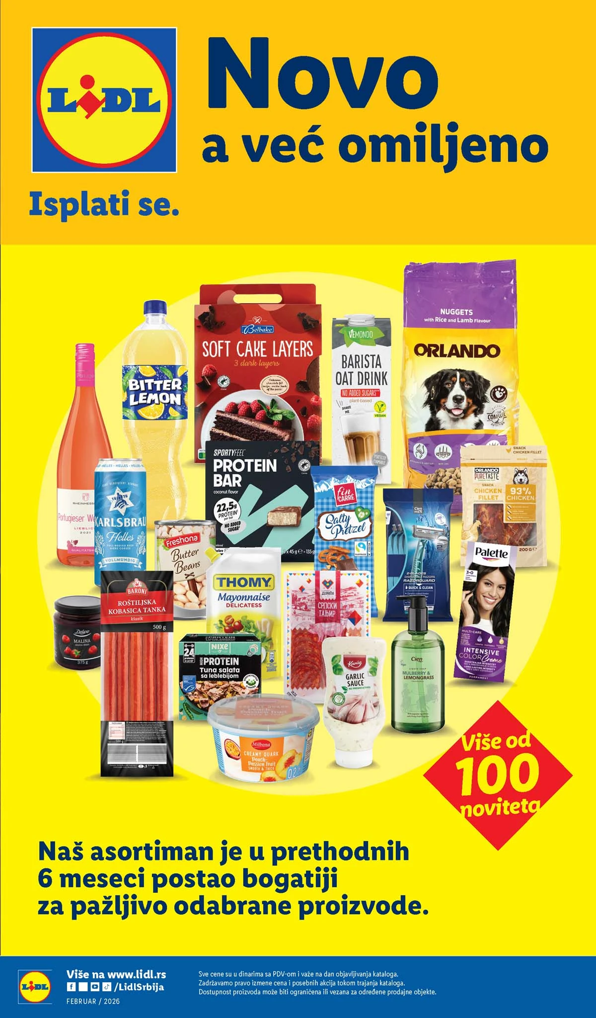Lidl „Novo, a već omiljeno“ – katalog sniženja strana 1, Srbija, važi do 28. februara 2026