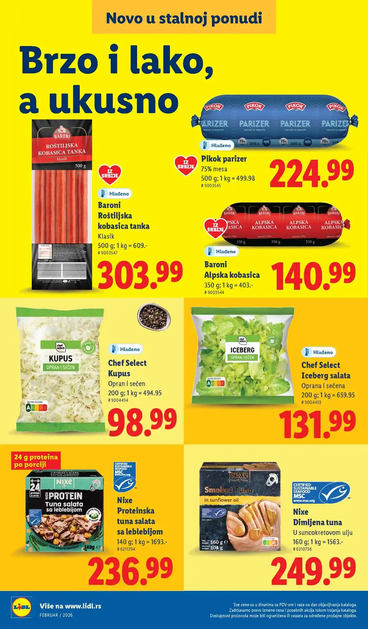 Lidl katalog sniženja „Novo, a već omiljeno“ – strana 4, februar 2026 Srbija