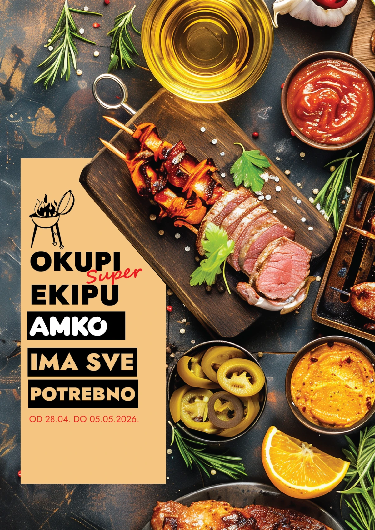 AMKO akcija roštilj ponuda meso umaci i dodaci sniženja do 05. maja 2026