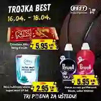 Best akcija Tri poena za uštedu prehrana i kućne potrepštine na sniženju do 18. aprila 2026.