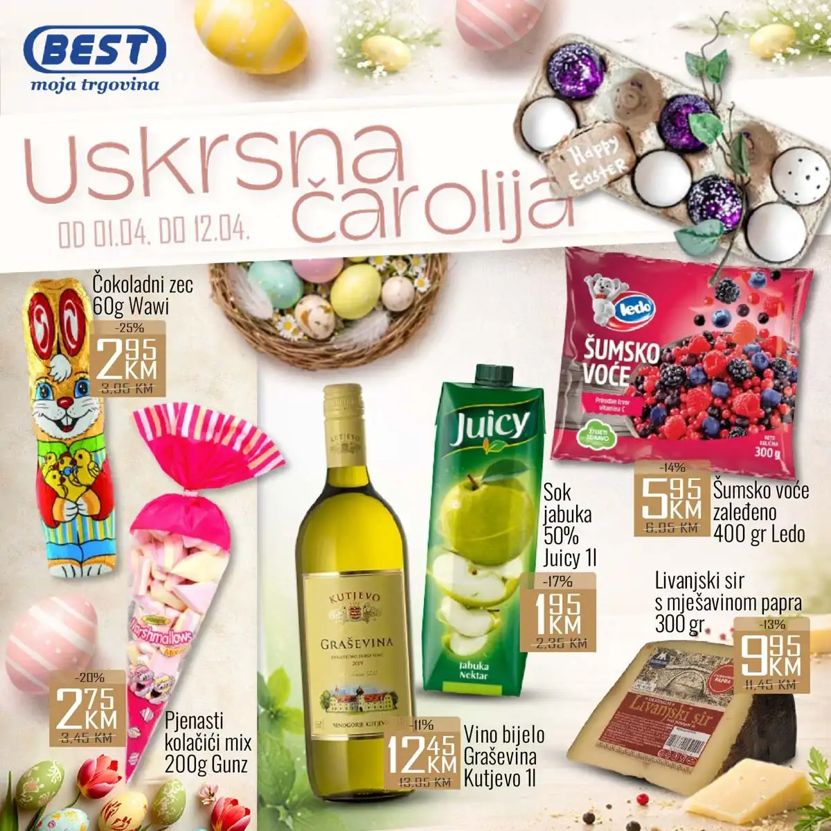 UTD BEST akcija katalog – prehrana, piće i higijena sniženja do 12. aprila 2026. prva strana