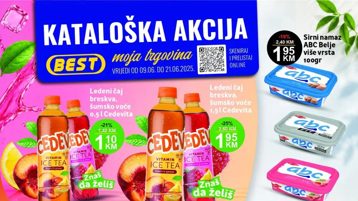 BEST katalog akcija do 21.06.2025 – prehrana, pića, mesni proizvodi, hemija i tehnika na akciji