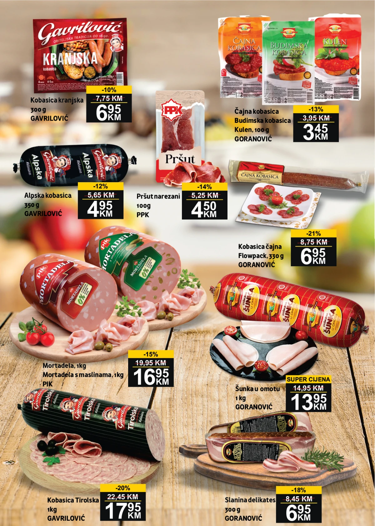 BEST katalog strana 3 – kobasice, mortadela i šunka na akciji do 24.05.2026