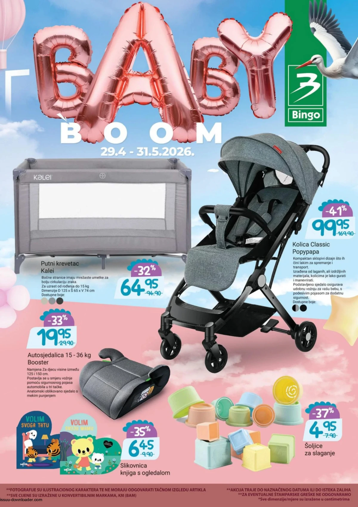 Bingo Baby Boom katalog – kolica, krevetac i oprema za bebe sniženja do 31.05.2026