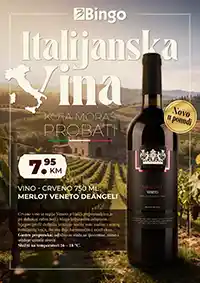 Bingo italijanska vina katalog cijene vina Merlot Primitivo Prosecco BiH novo u ponudi