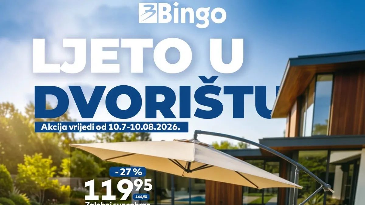Bingo katalog Ljeto u dvorištu – vrtni namještaj, suncobrani, roštilji i oprema za baštu na akciji do 10.08.2026.