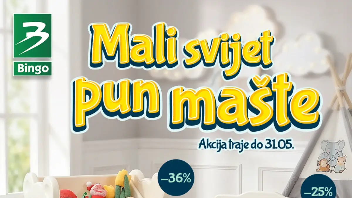 Bingo Mali svijet pun mašte katalog do 31.05.2026 police za igračke i knjige na sniženju do 36 posto