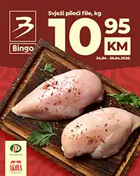 Bingo akcija pileći file 10,95 KM prehrana sniženja BiH do 26.04.2026