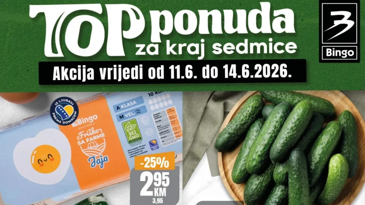 Bingo Top ponuda do 14.06.2026 – jaja, krastavci, kečap, napolitanke i brojni proizvodi po akcijskim cijenama