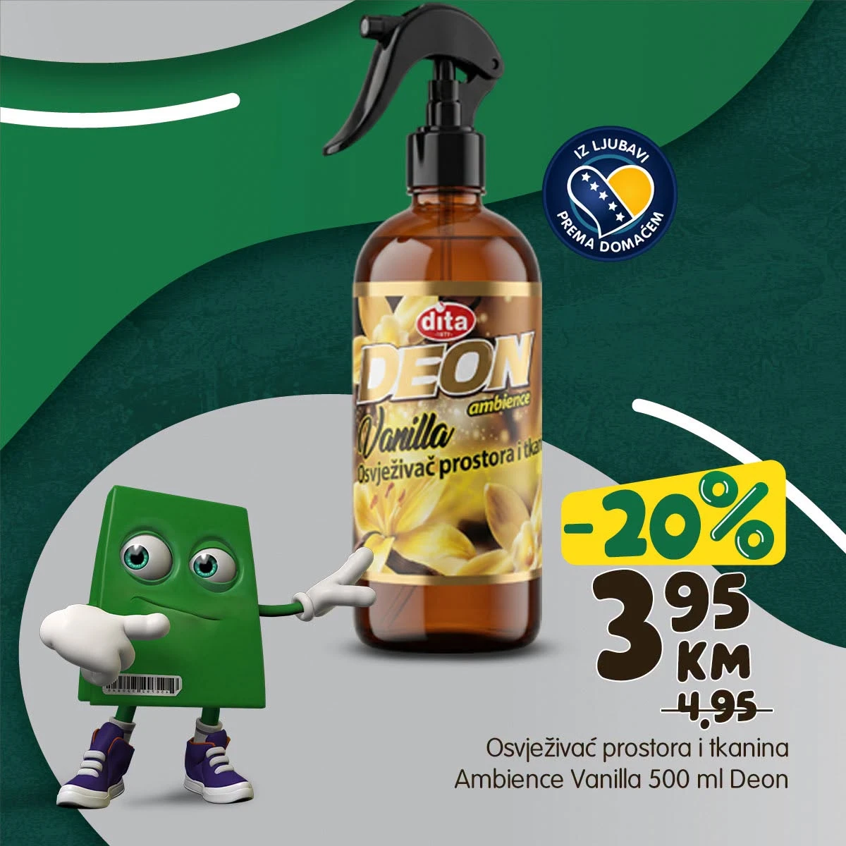 Deon Vanilla osvježivač prostora i tkanina 500 ml po cijeni od 3,95 KM