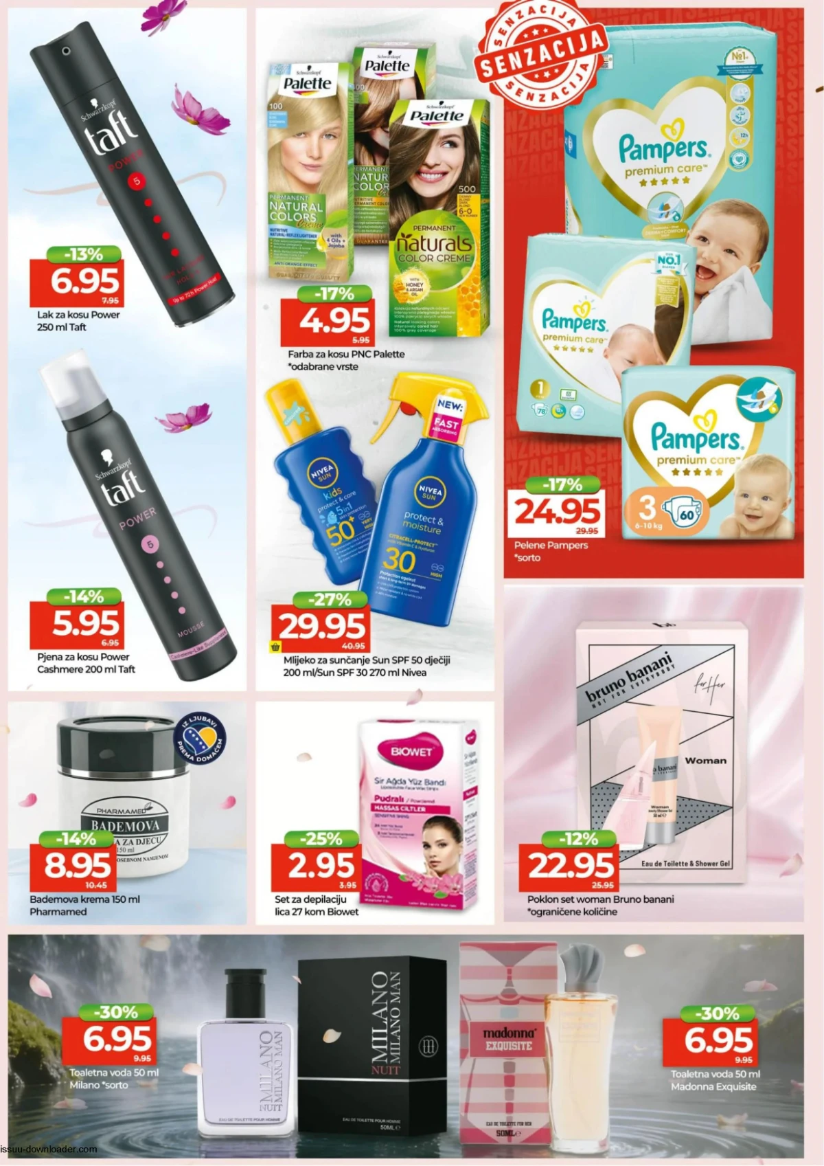Bingo akcija kozmetika i njega Pampers pelene Nivea Sun zaštita i Taft proizvodi