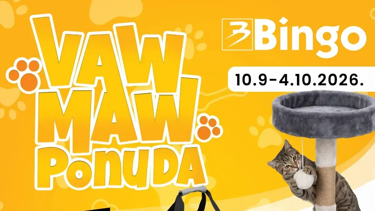 Bingo akcija za kućne ljubimce od 10.09. do 04.10.2026. – grebalice, jastuci, transportne torbe, igračke i oprema za pse i mačke