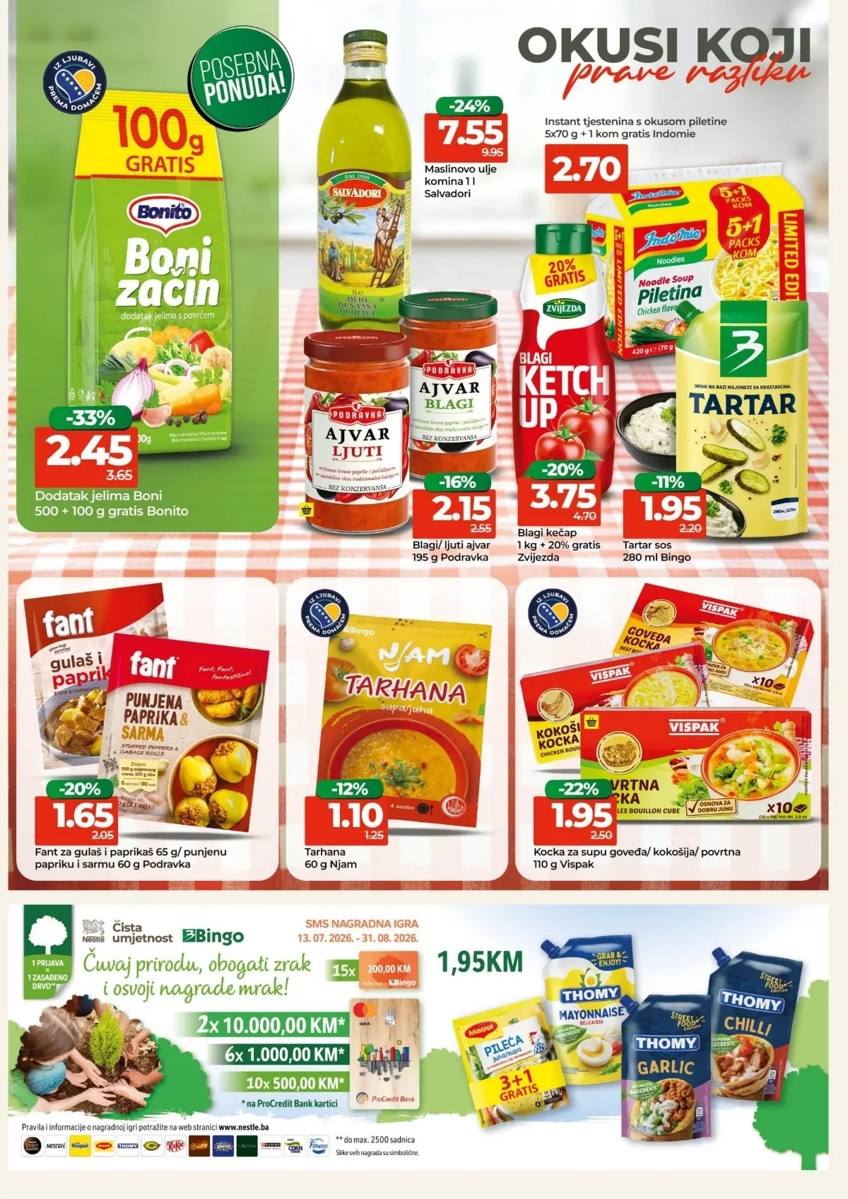 Bingo katalog do 16.08.2026. – Boni začin, ajvar, kečap i dodaci jelima na akciji
