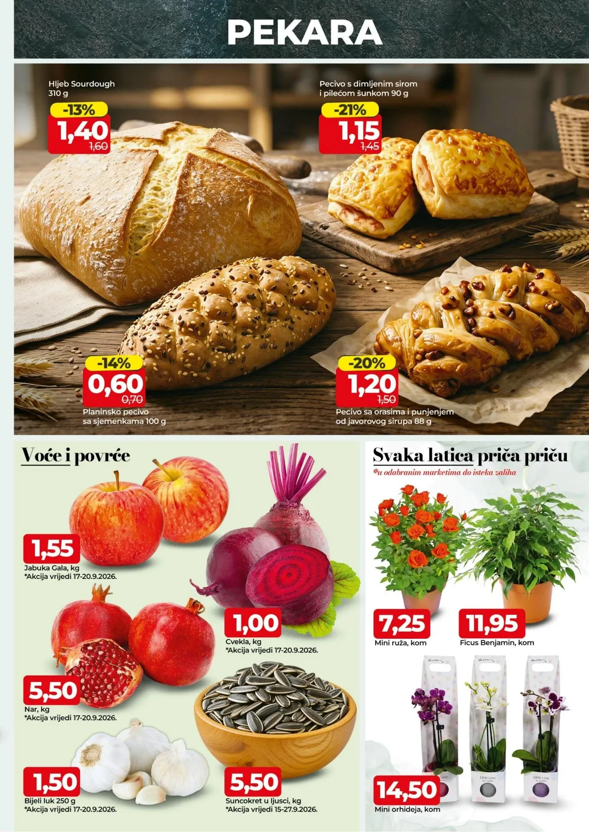 Bingo katalog stranica 3 – pekara, voće, povrće i cvijeće na sniženju