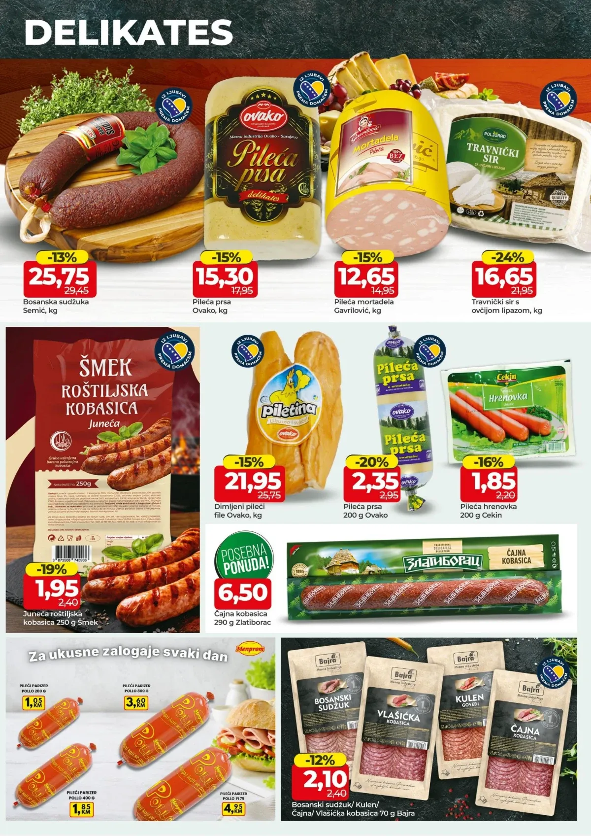 Bingo katalog stranica 4 – salame, kobasice, pileći program i sirevi na akciji