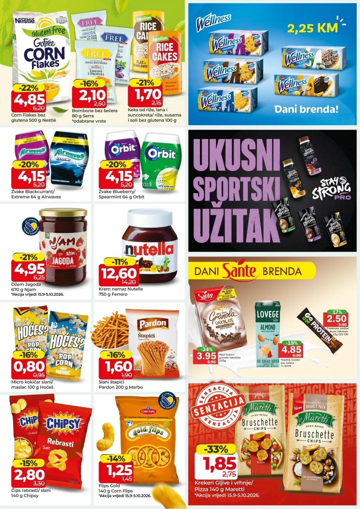 Bingo katalog stranica 9 – pahuljice, grickalice, Nutella i zdravi snack proizvodi