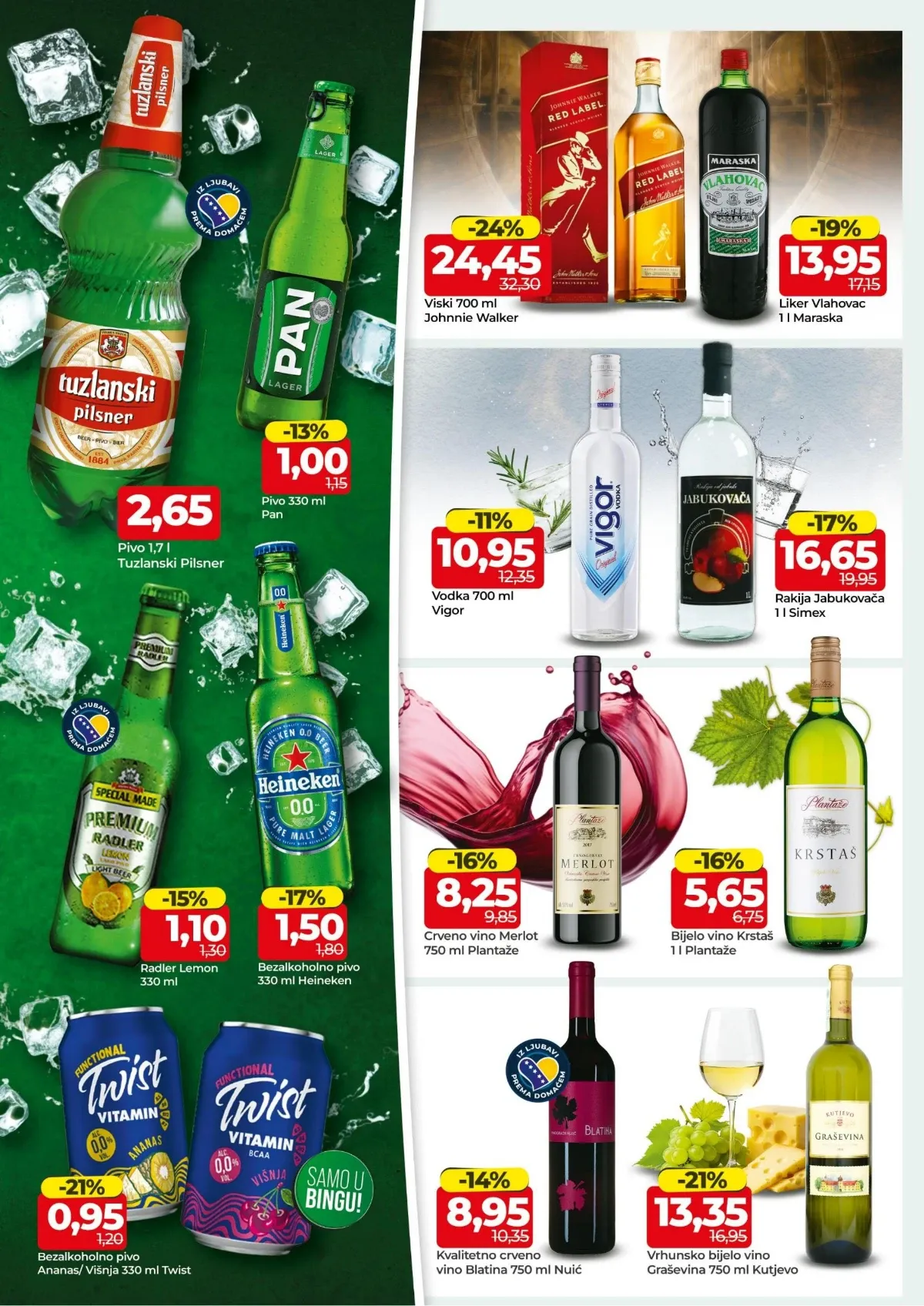 Bingo katalog stranica 12 – pivo, vino i druga pića u kataloškoj ponudi