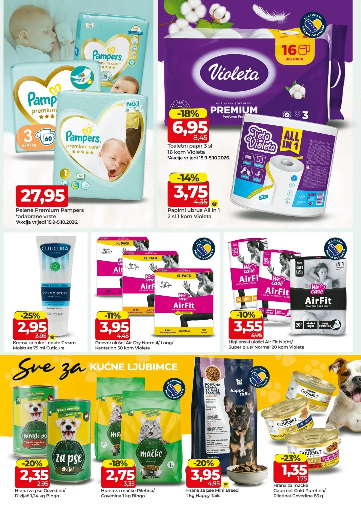 Bingo katalog stranica 14 – pelene, higijenski proizvodi i hrana za kućne ljubimce