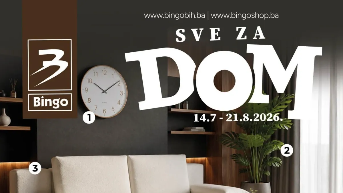 Bingo katalog Sve za dom – namještaj, kuhinje, spavaće sobe i dekoracije na akciji od 14.07. do 21.08.2026.