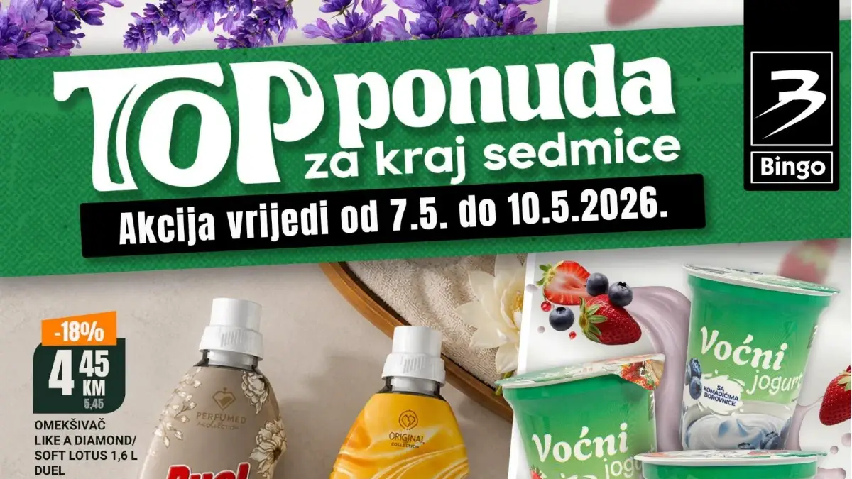 Bingo vikend akcija do 53% katalog prehrana piće hemija i kućne potrepštine BiH do 10.05.2026