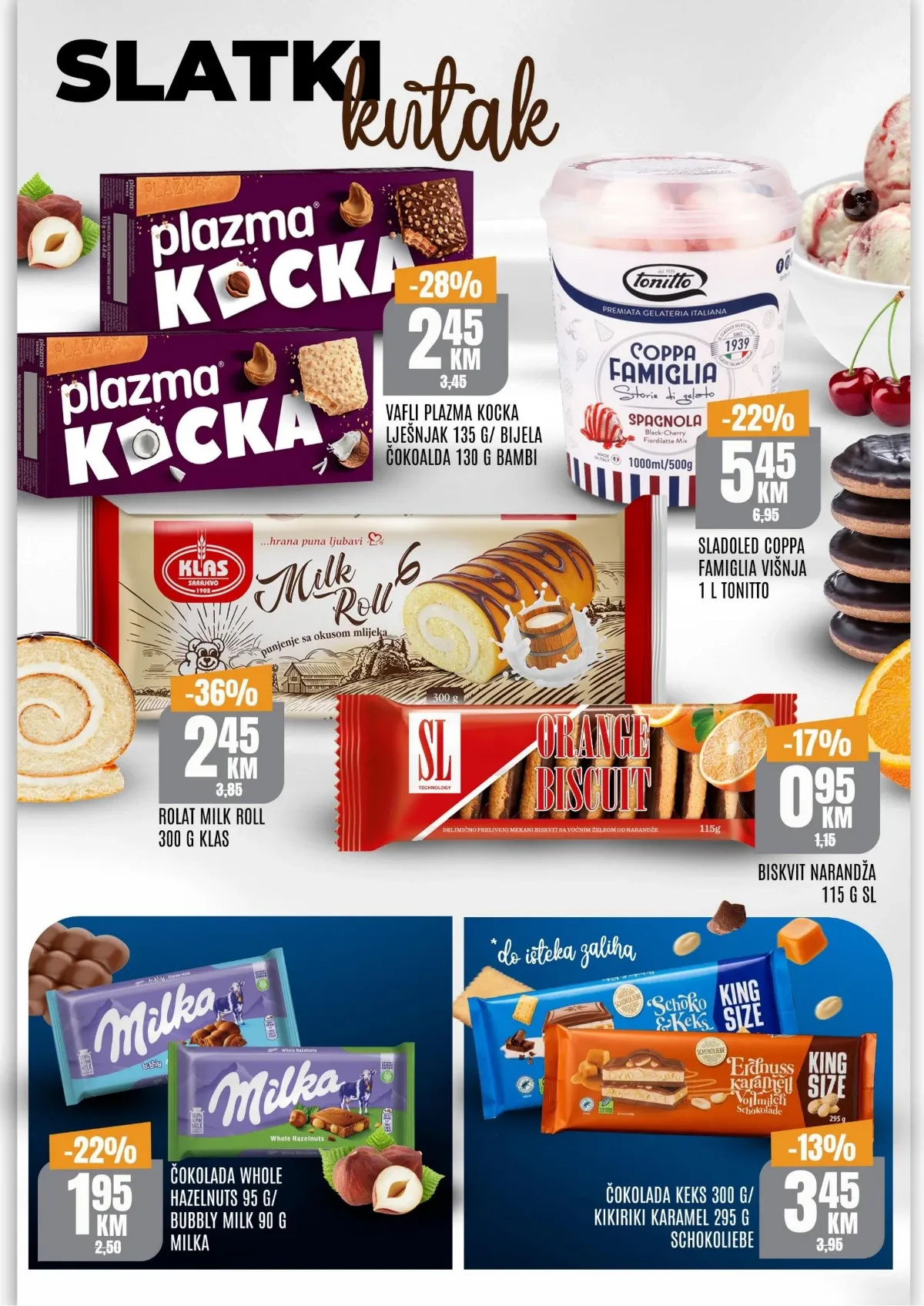 Bingo TOP ponuda – Plazma kocka, sladoled, Klas Milk Roll, keksi i čokolade