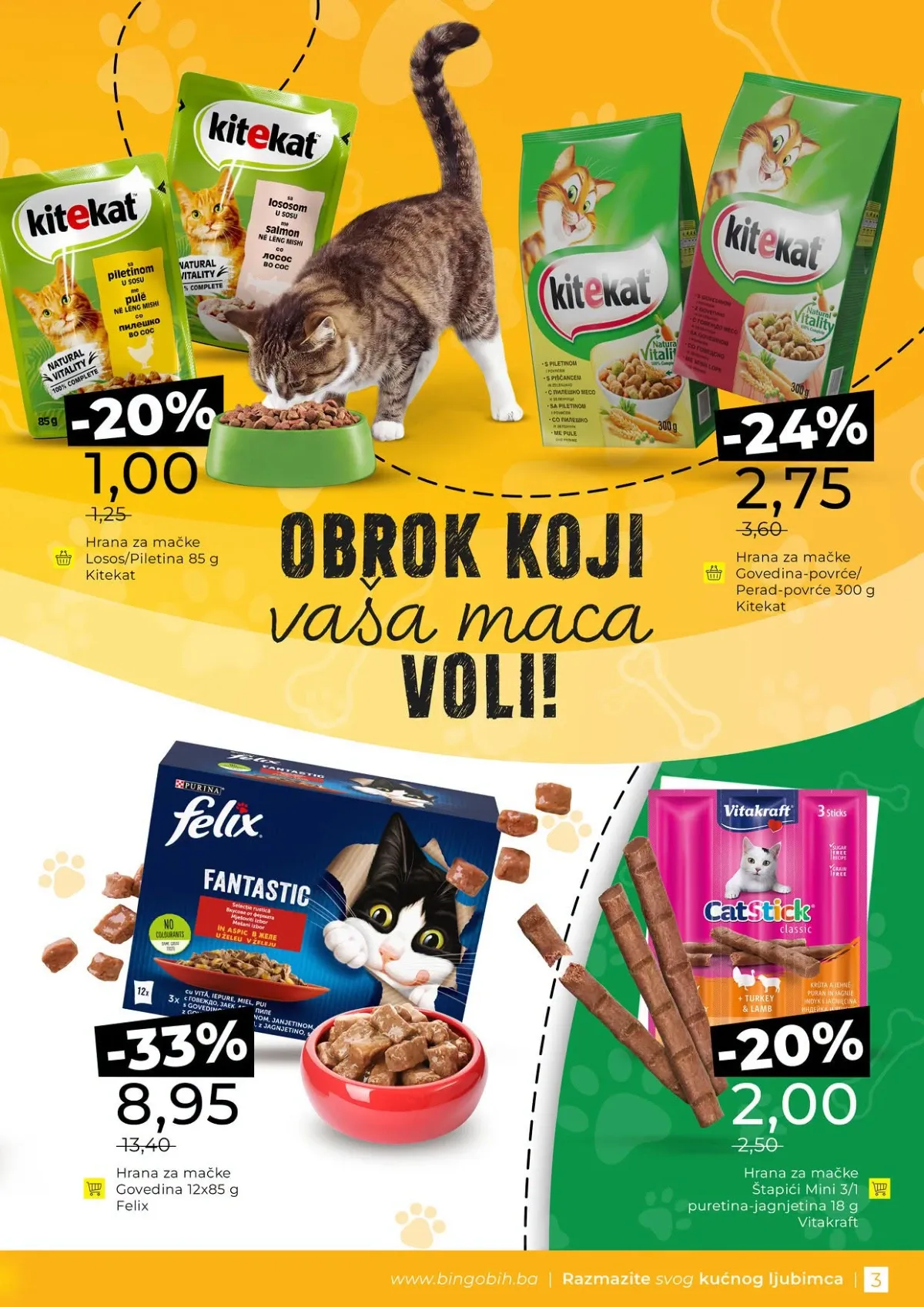 Bingo WAW MAW katalog – Kitekat, Felix i Vitakraft hrana i poslastice za mačke