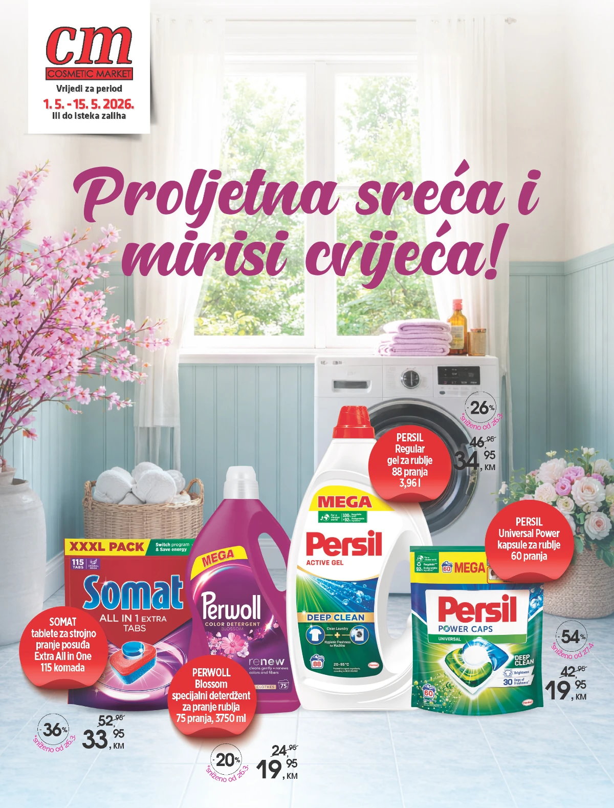 CM katalog maj 2026 sniženja do 54% Persil Somat Perwoll parfemi i šminka