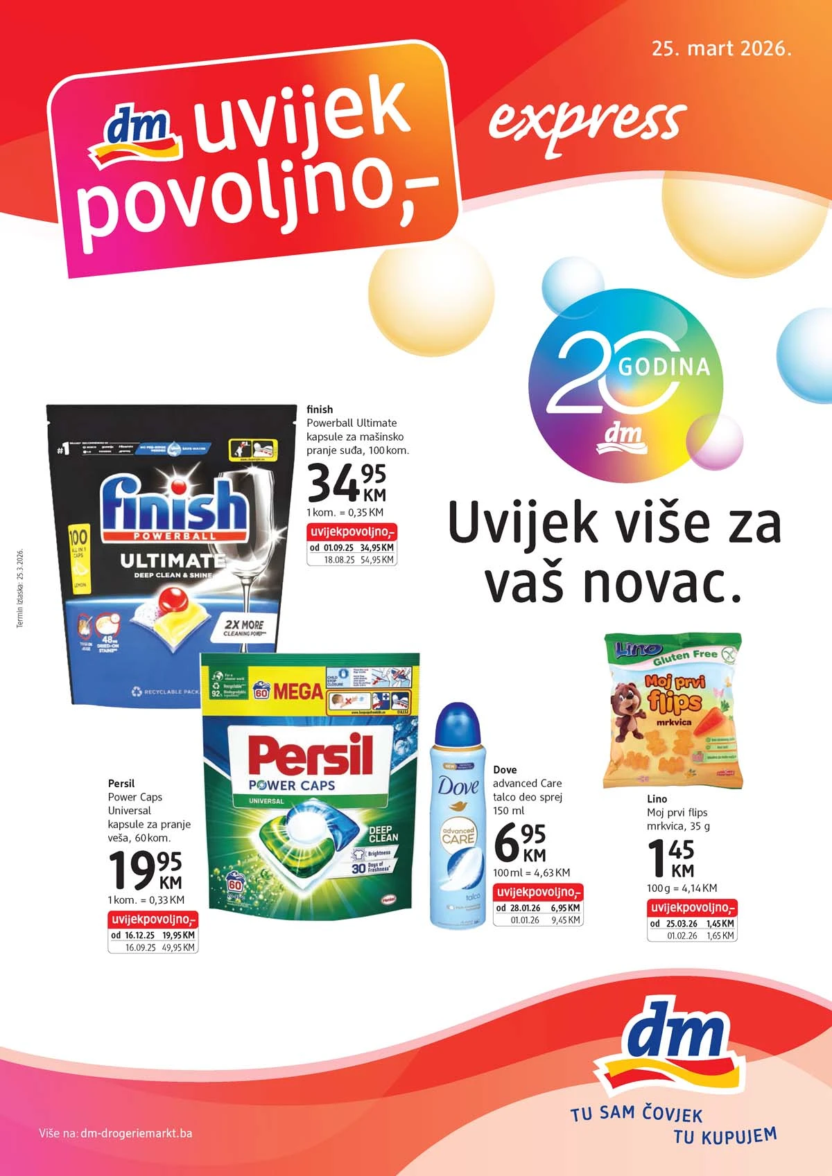 DM Express katalog sniženja proizvodi za ličnu njegu higijenu doma i svakodnevnu kupovinu do 07.04.2026 BiH