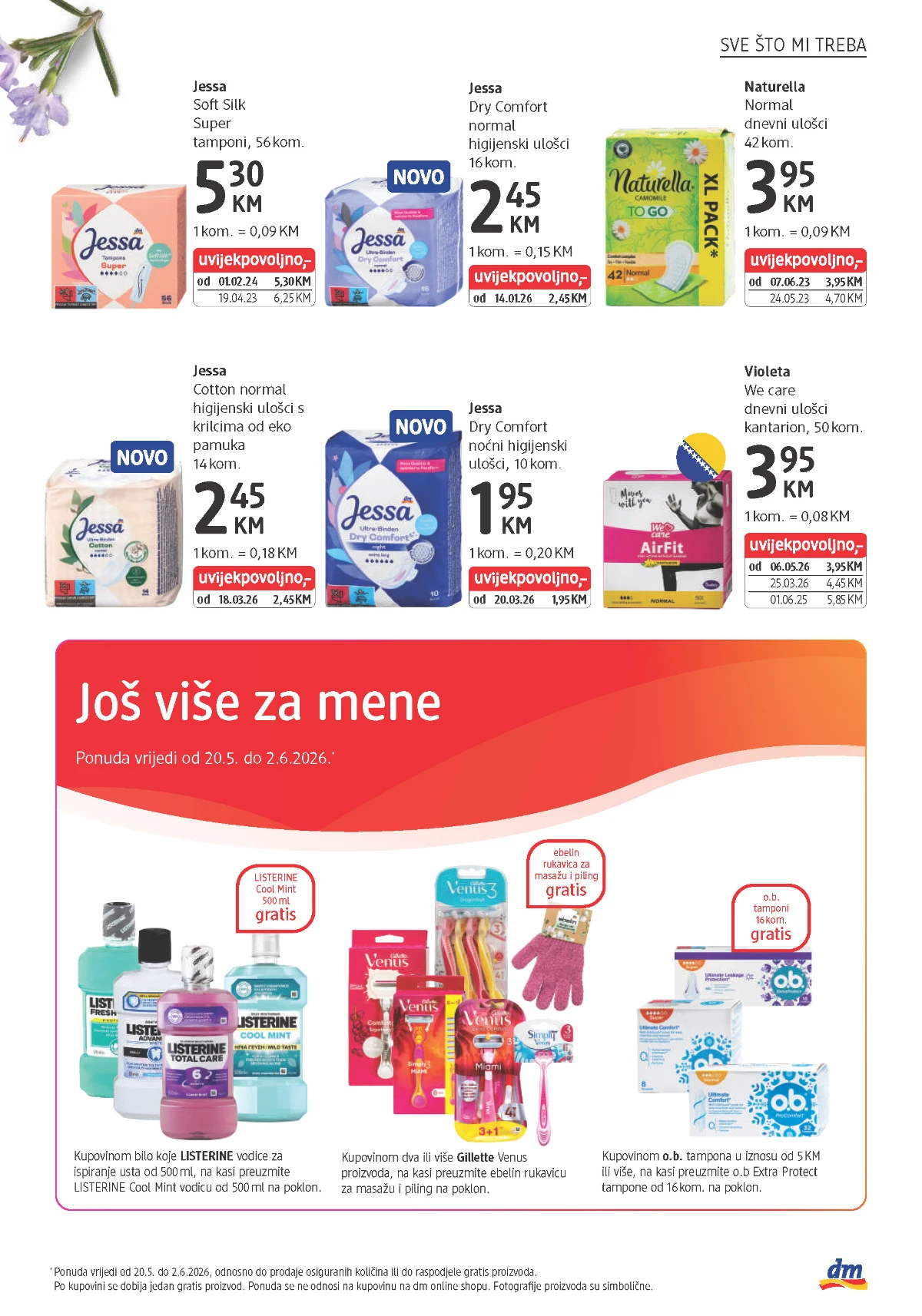 dm proizvodi za žensku njegu i gratis promocije