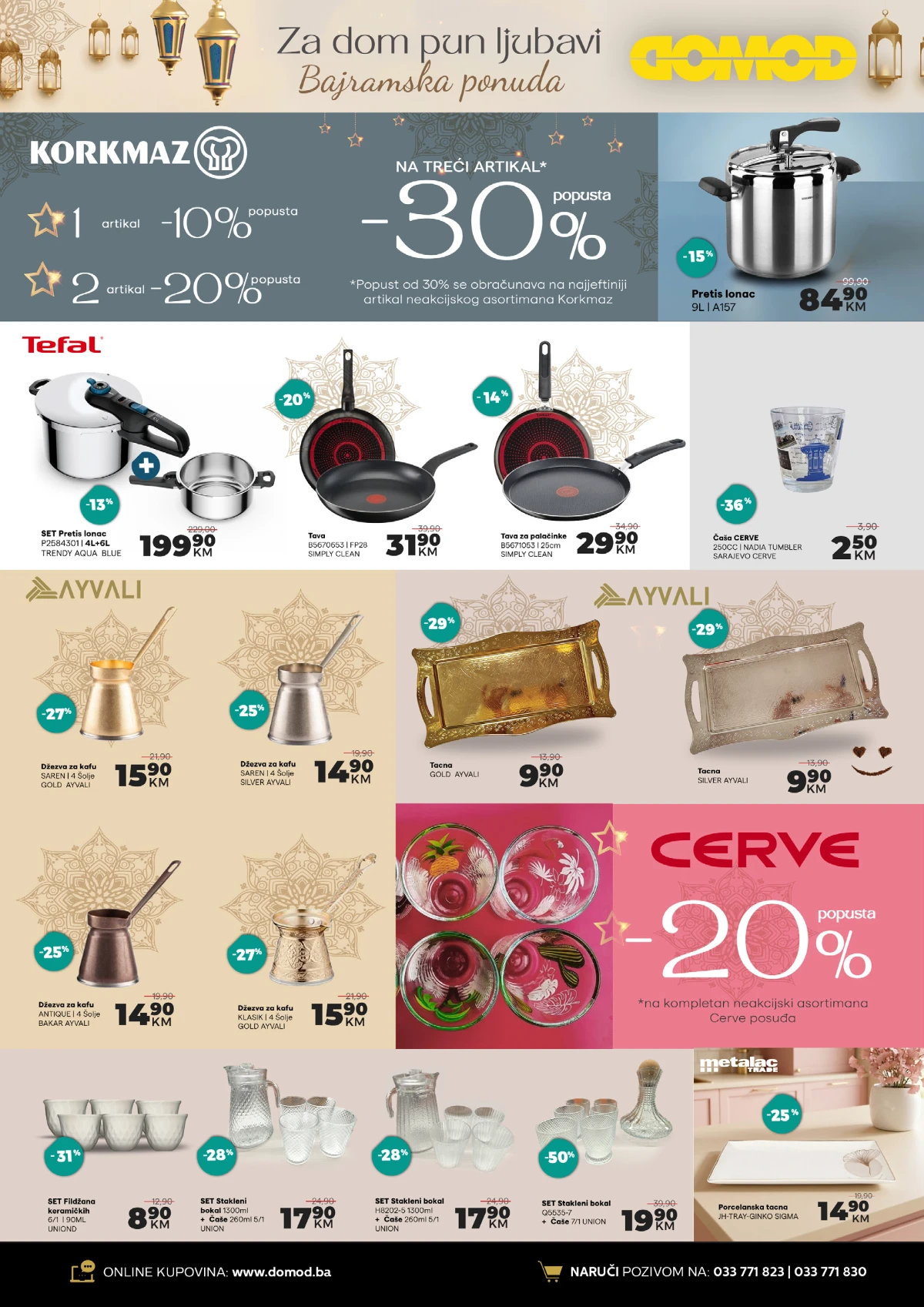 DOMOD katalog strana 4 posuđe tave džezve i kuhinjski dodaci na akciji