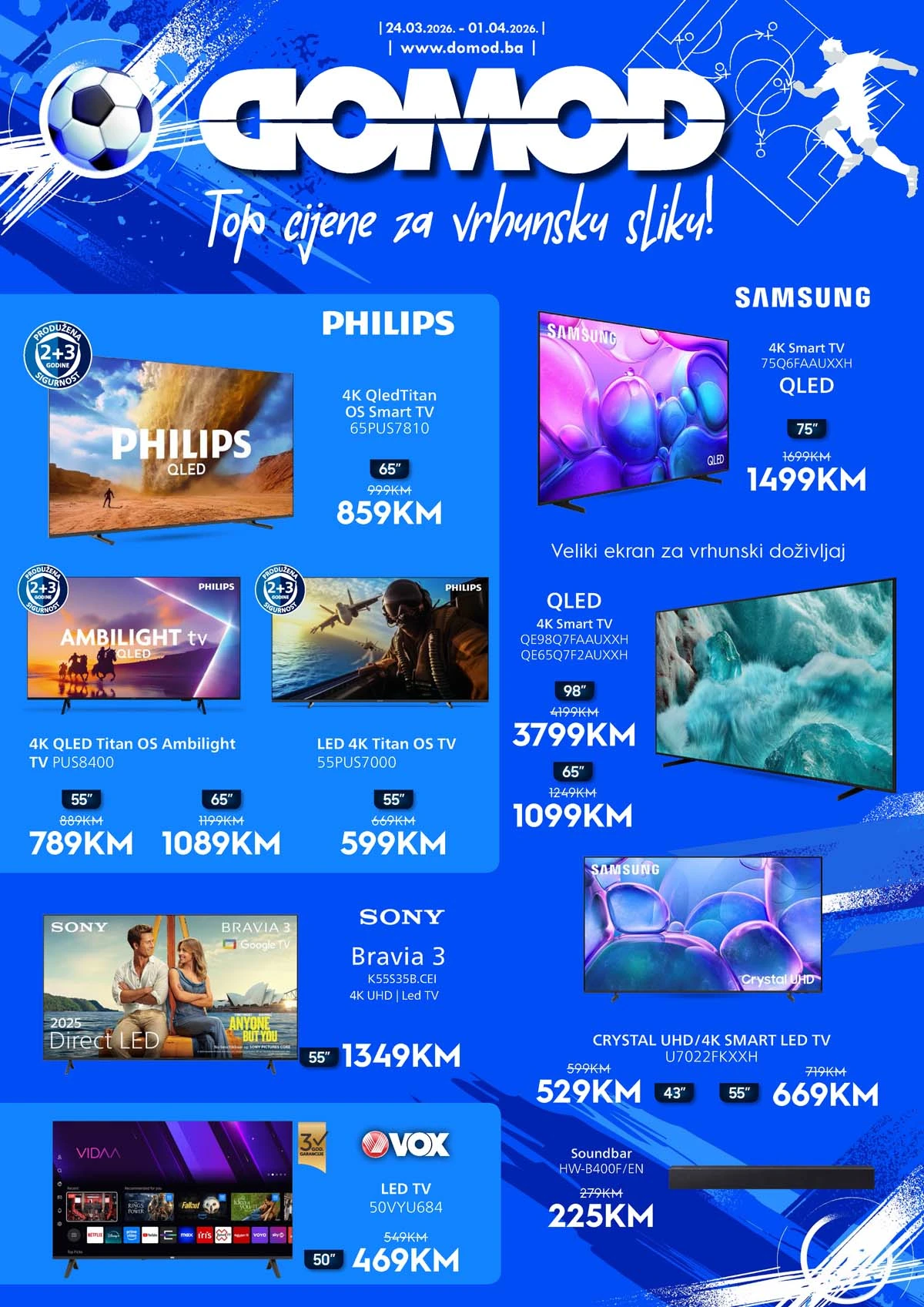 DOMOD akcija televizora sniženje TV uređaja Smart LED ponuda do 01.04.2026 Bosna i Hercegovina