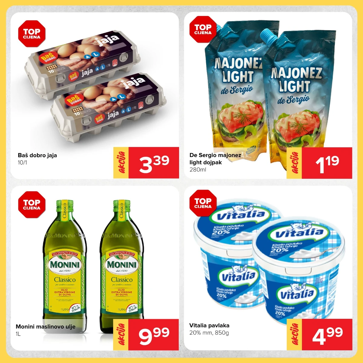 Đurić vikend akcija – jaja, maslinovo ulje, majonez i pavlaka