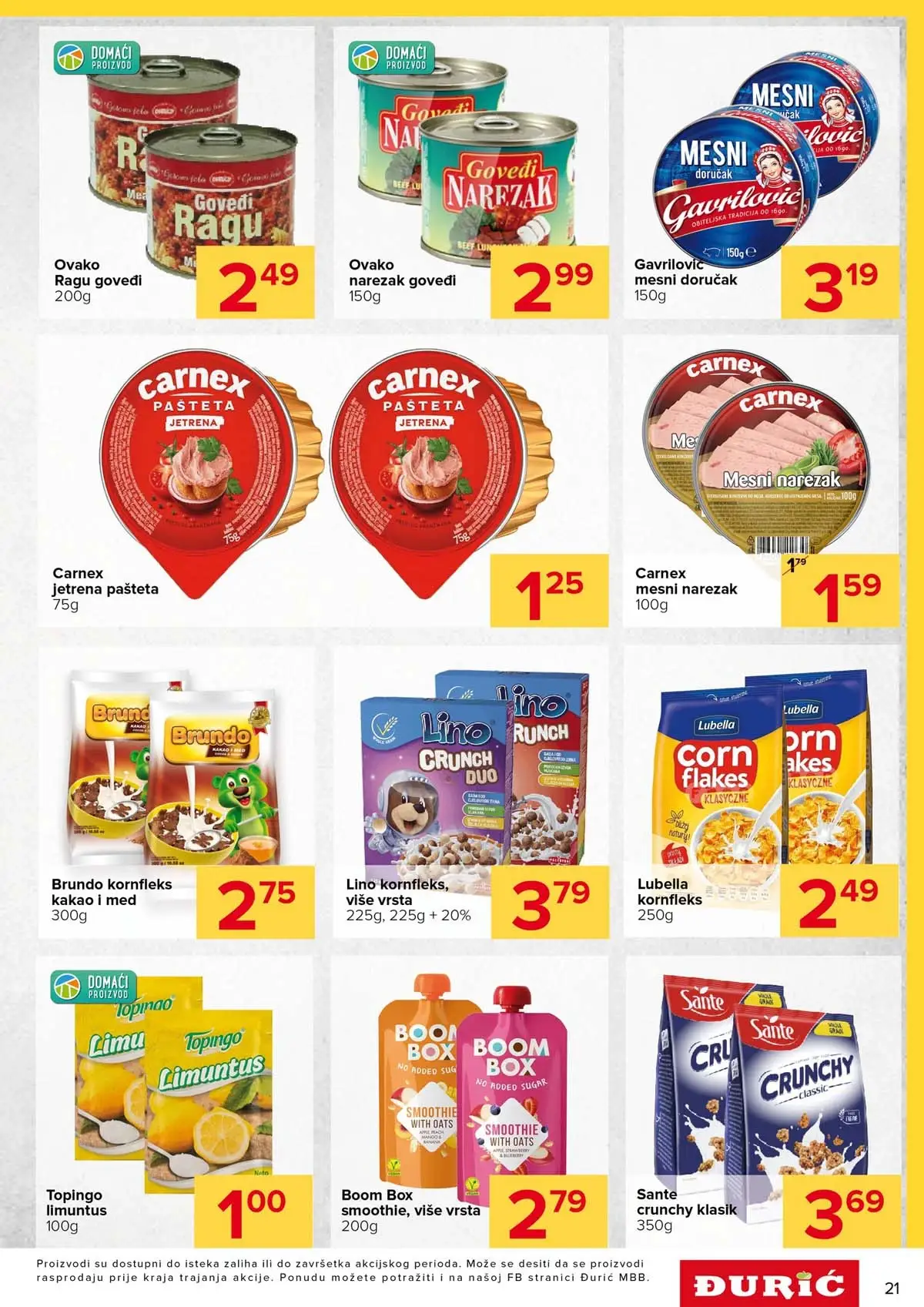 Đurić katalog sniženja do 12. aprila 2026 – prehrana i kućne potrepštine stranica 21