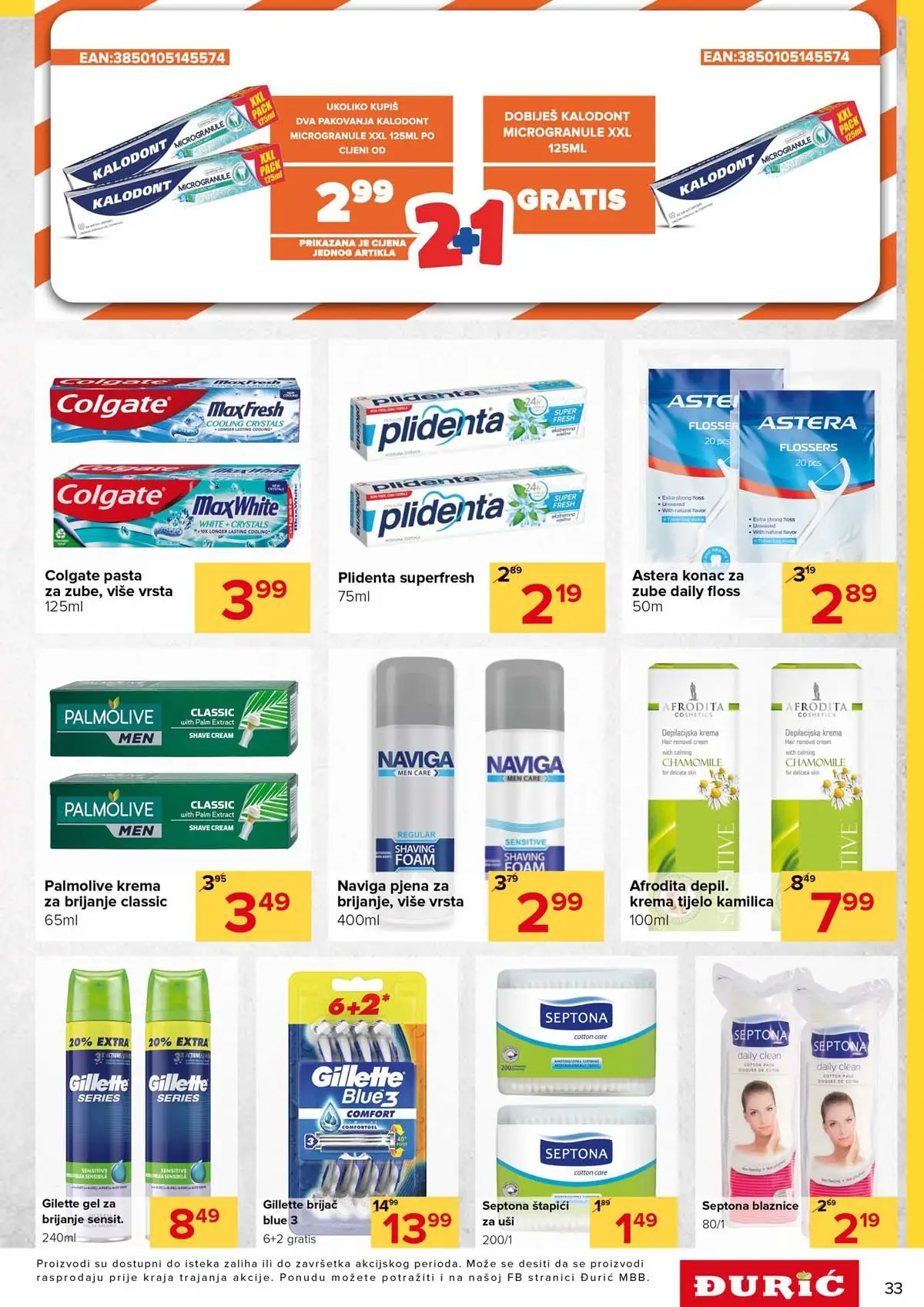 Đurić katalog sniženja do 12. aprila 2026 – prehrana i kućne potrepštine stranica 33