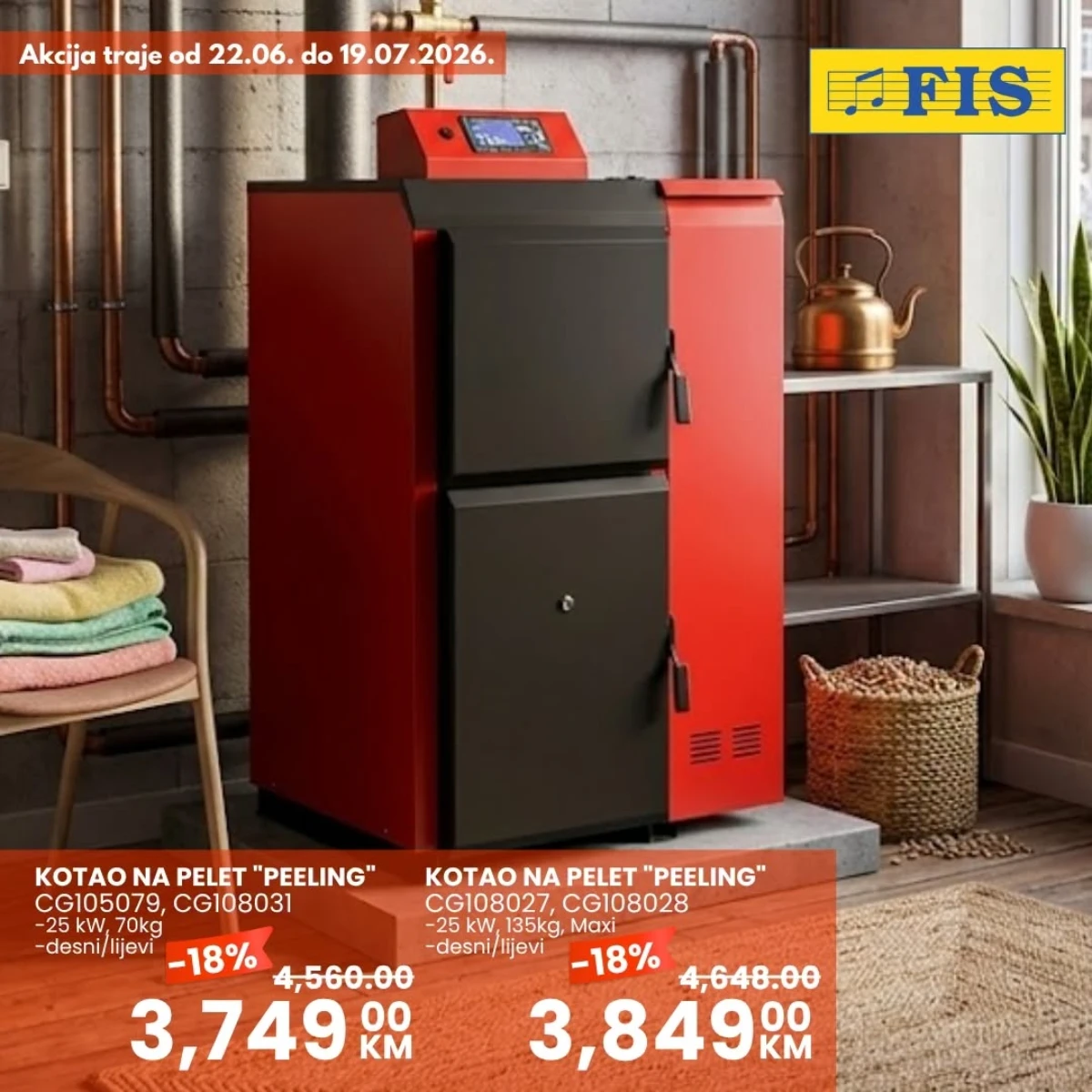 FIS ThermoFLUX akcija – kotlovi na pelet Peeling 25 kW i 25 kW Maxi
