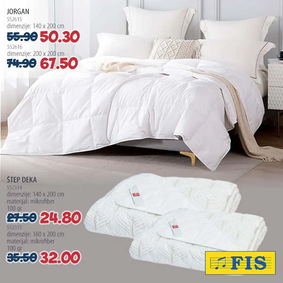 FIS HOME akcija do 30% oprema za spavaću sobu posteljine jastuci i deke katalog do 11.05.2026 strana 3