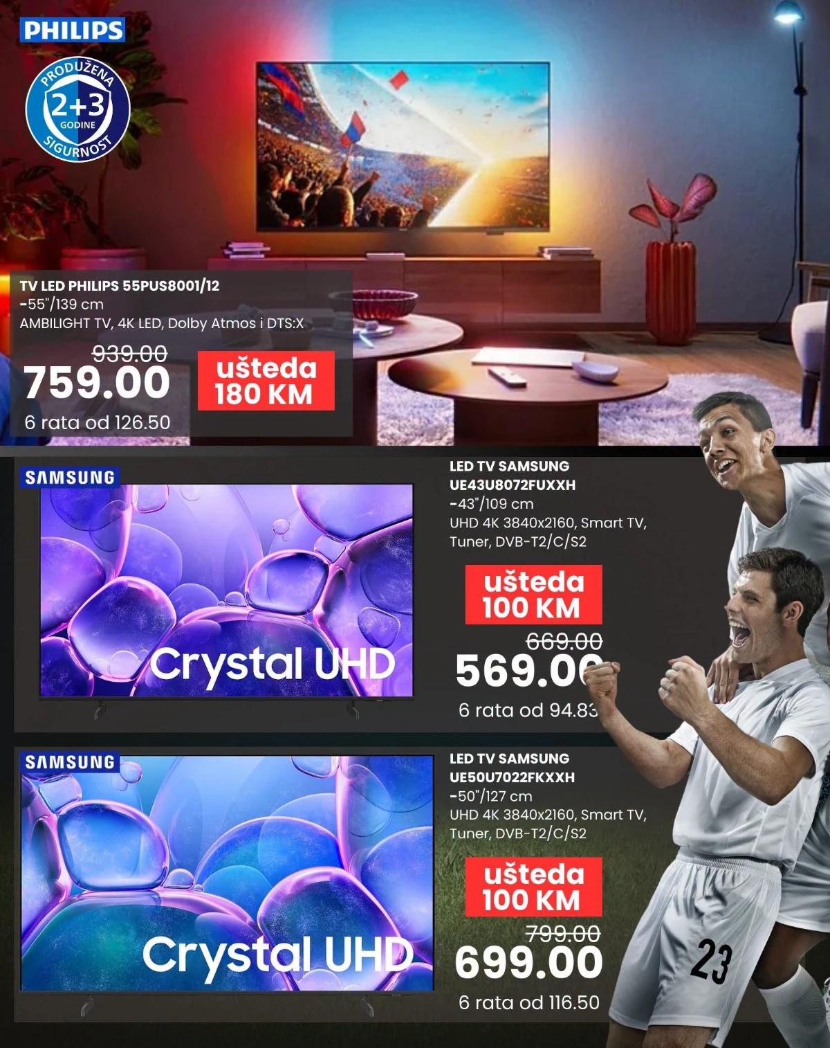 Philips Ambilight i Samsung Crystal UHD televizori u FIS Match Zona akciji