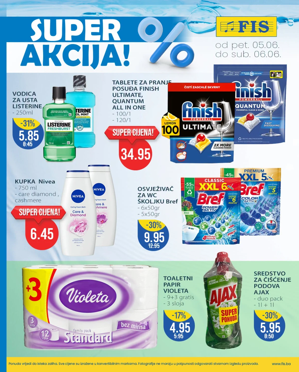 FIS Super akcija do 06.06.2026 – Finish, Listerine, Nivea, Ajax i Violeta