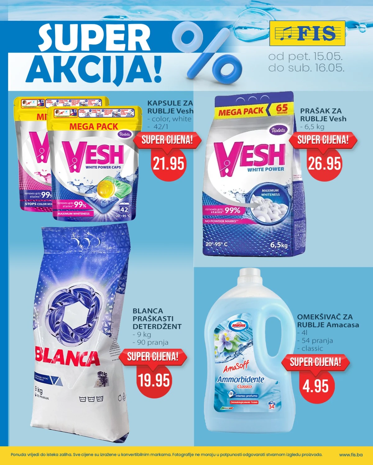 FIS akcija Vesh deterdžent Blanca i omekšivač maj 2026