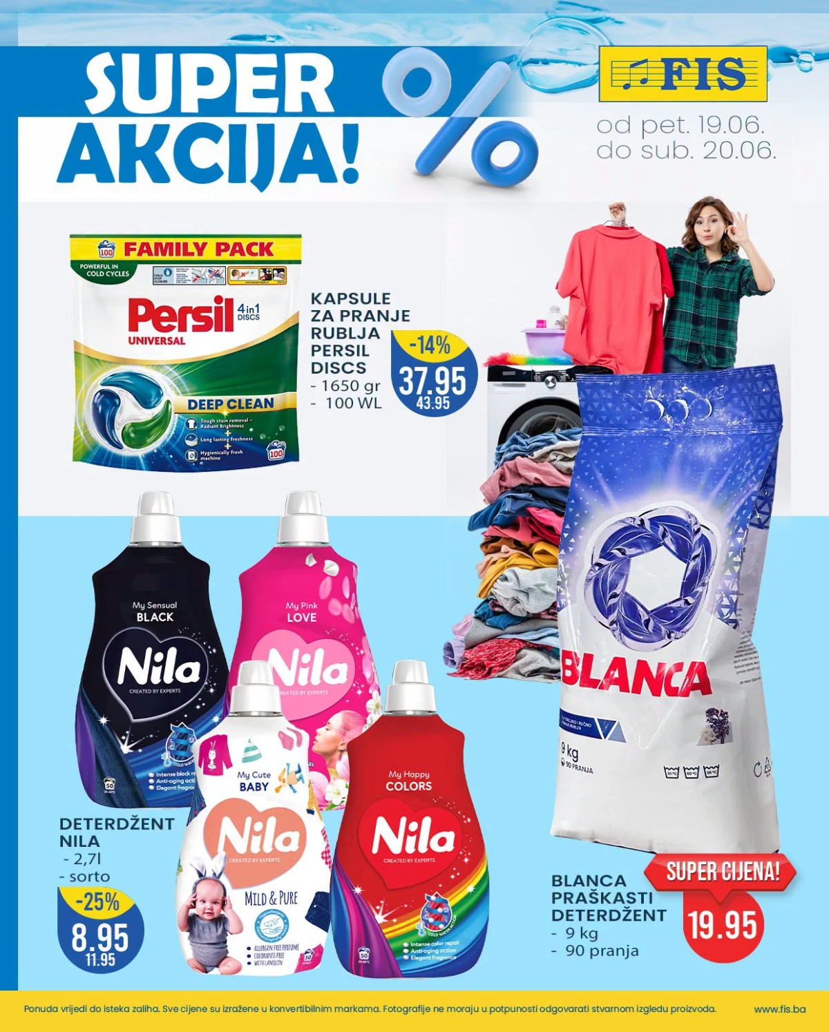 FIS Super akcija – Persil kapsule, Blanca deterdžent i Nila omekšivači