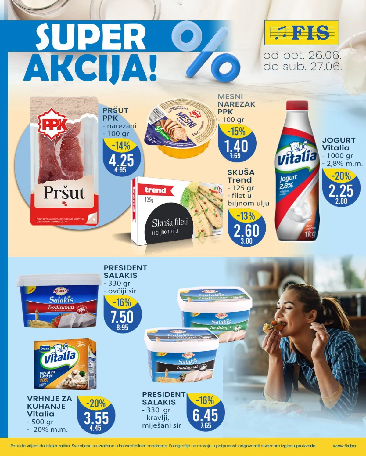 FIS Super akcija – jogurt, sirevi, vrhnje i riblji proizvodi po sniženim cijenama