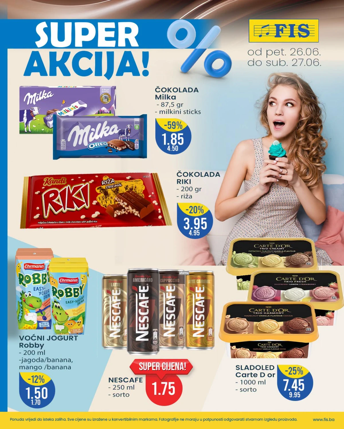 FIS Super akcija – čokolade, sladoled, kafa i dječiji napici na akciji