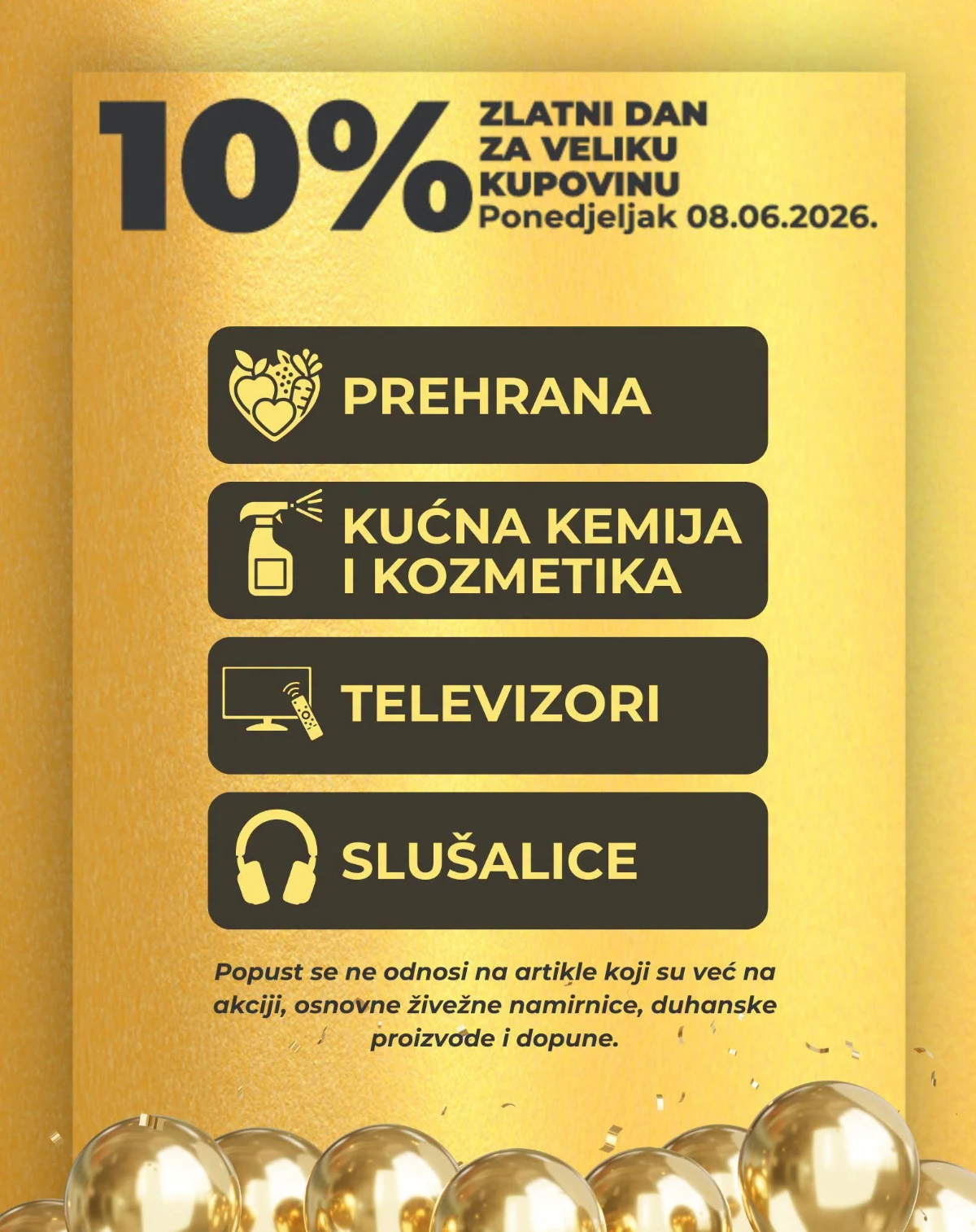 FIS Zlatne uštede – 10 posto popusta na prehranu, kućnu hemiju, kozmetiku i televizore