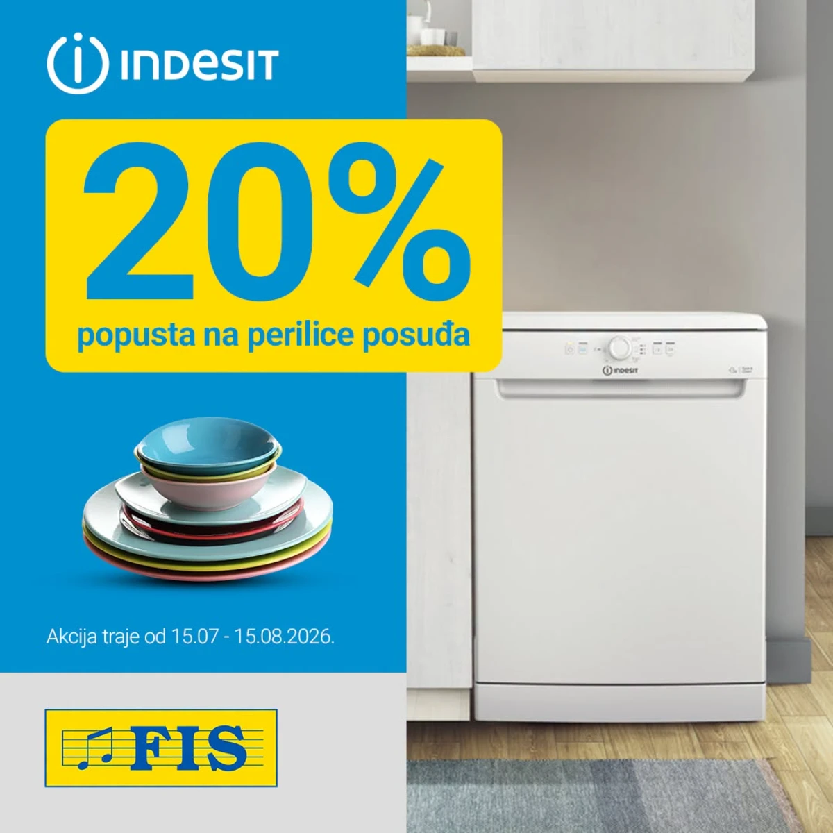 Indesit perilice posuđa uz 20% popusta u FIS akciji