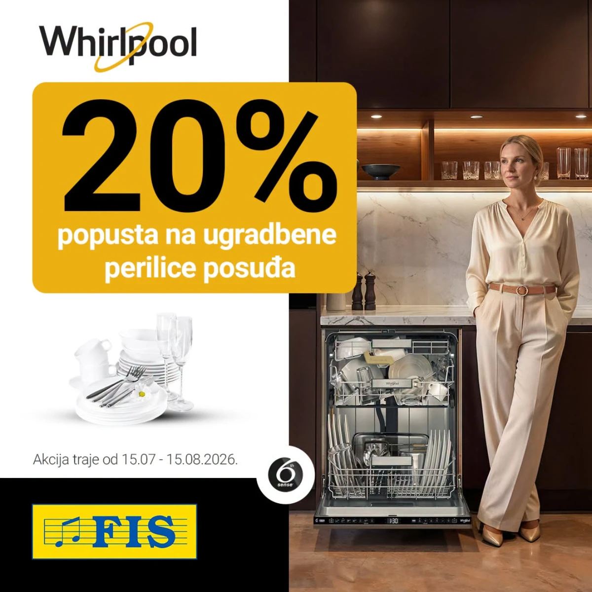 Whirlpool ugradbene perilice posuđa uz 20% popusta u FIS akciji