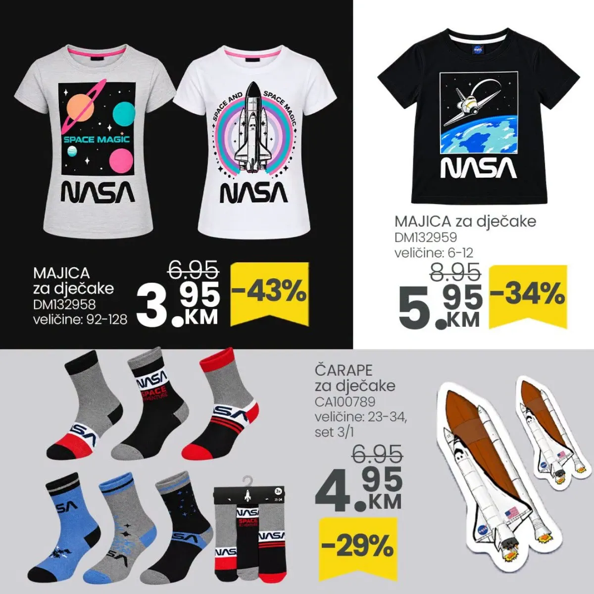 FIS akcija – NASA majice i čarape za dječake snižene do 43%