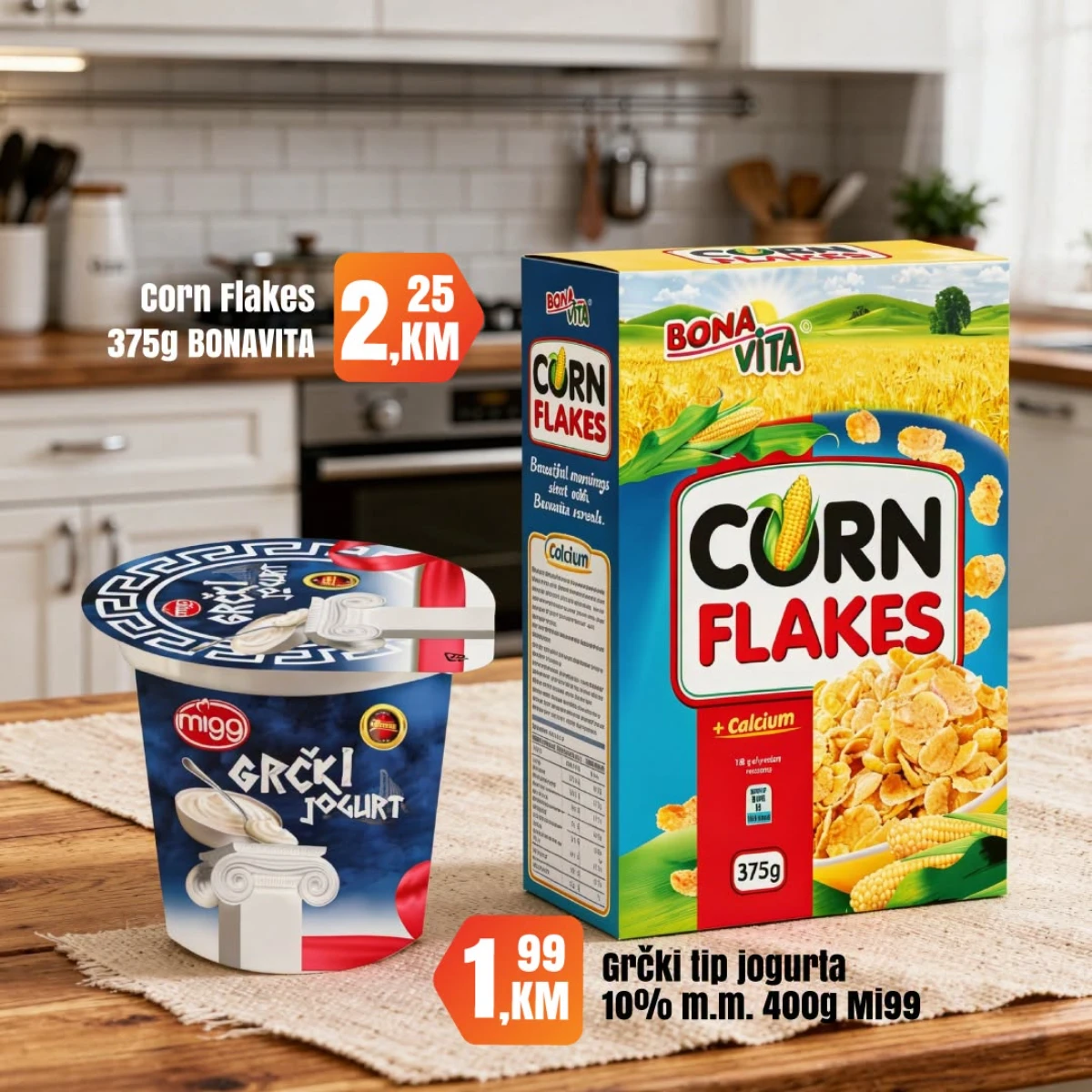 Fortuna Market vikend akcija strana 9 – corn flakes i jogurt Fortuna Market vikend akcija strana 9 – grčki jogurt 1,99 KM i corn flakes 2,25 KM