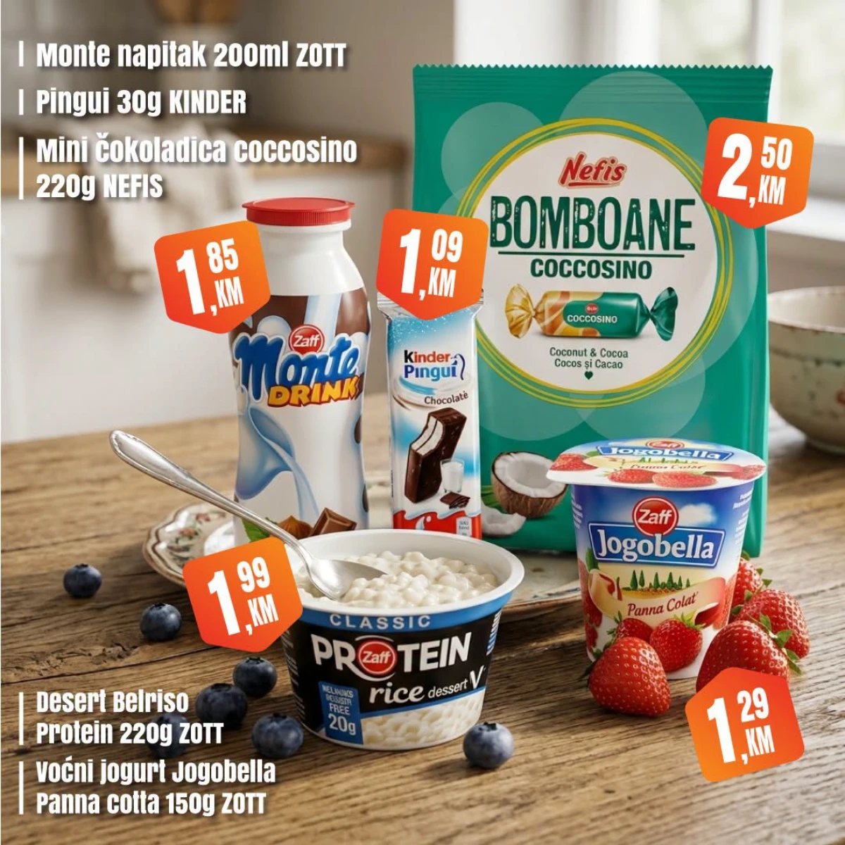 Fortuna Market vikend akcija strana 13 – deserti i jogurti Fortuna Market vikend akcija strana 13 – Kinder Pingui 1,09 KM i Jogobella 1,29 KM