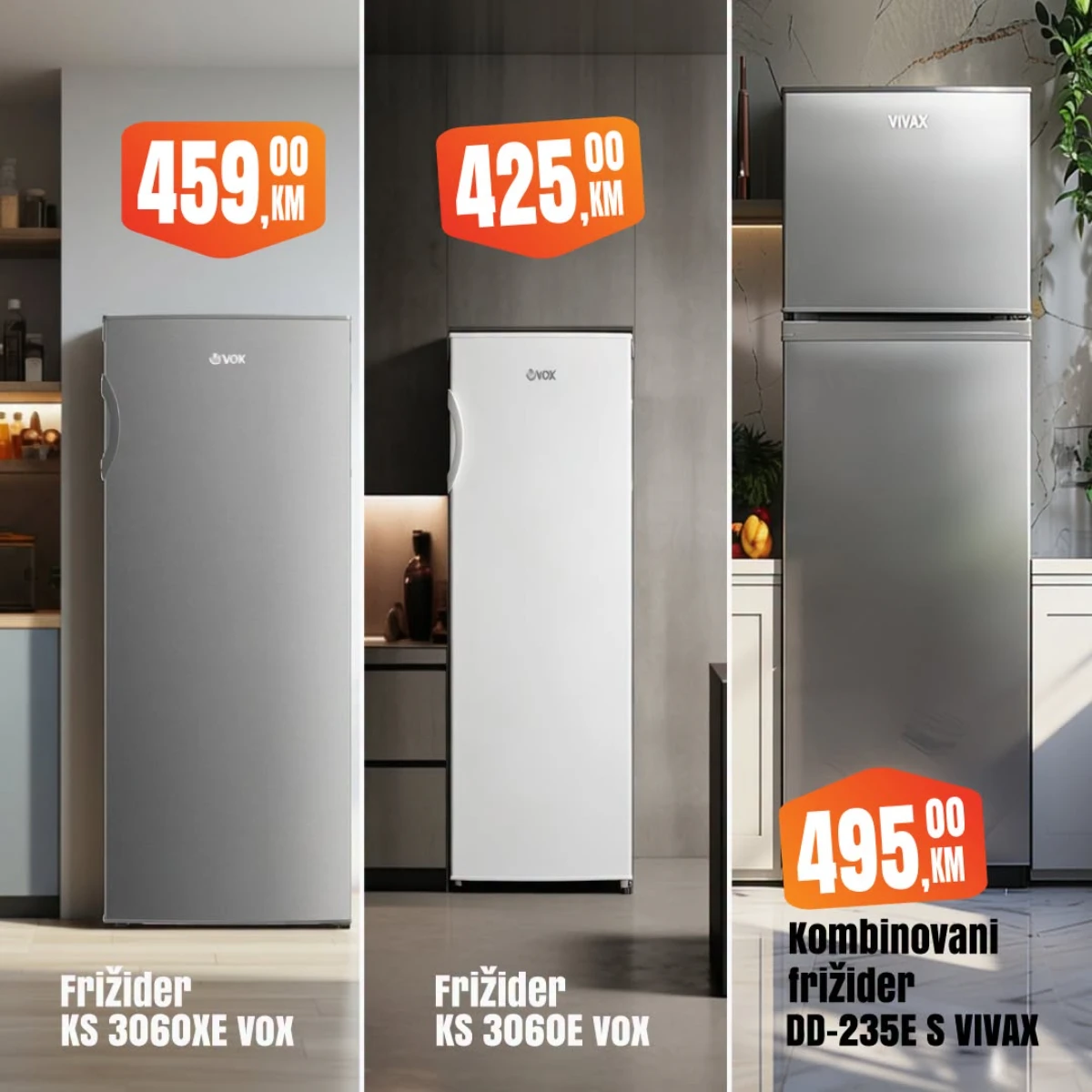 Fortuna Market vikend akcija strana 21 – frižideri i zamrzivači Fortuna Market vikend akcija strana 21 – VOX frižider od 425 KM i Vivax kombinovani frižider 495 KM
