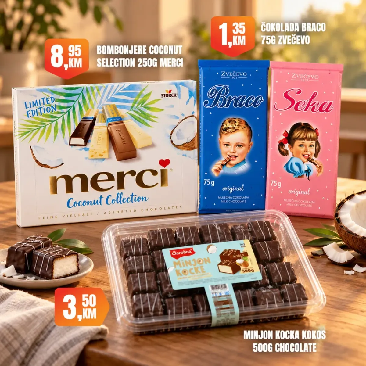 Fortuna Market akcija – Merci, Braco i Seka čokolade
